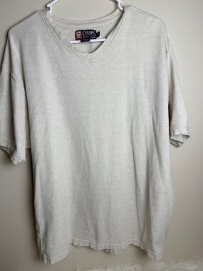 Ralph Lauren Chaps Men's Short Sleeve V-Neck Shirt in Cream
